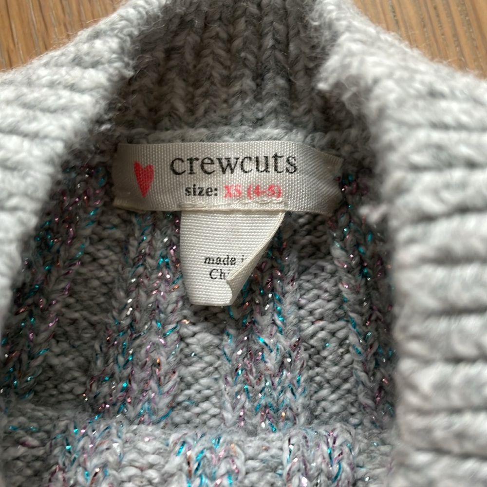 Crewcuts girls sparkle pink blue metallic threads ski sweater - Picture 4 of 5